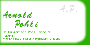 arnold pohli business card